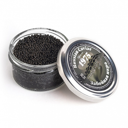 Икра "RUSSIAN CAVIAR" Забойная 1975, зерн. сибир. осетра 50 гр. ст/б.