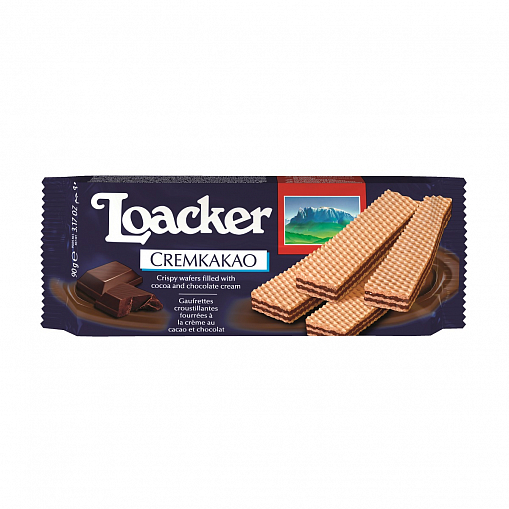 Вафли "LOACKER" Классик Кремкакао 90 гр.