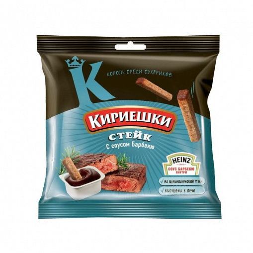 Сухарики "КИРИЕШКИ" Стейк+соус барбекю 60 гр. пак.