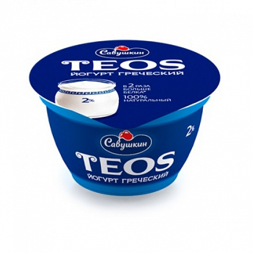Йогурт "САВУШКИН" TEOS Греческий 2% 250 гр. пл/б.