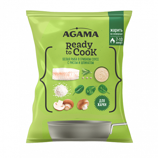 Рыба "AGAMA" Ready to Cook рис и грибной соус с/м.для жарки 320 гр. уп.