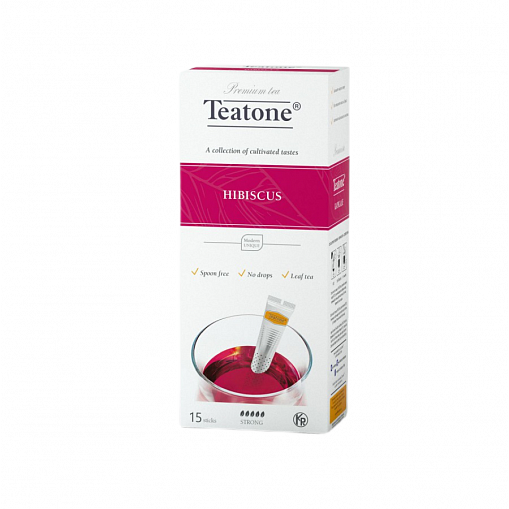 Чайный напиток "TEATONE" травяной Каркаде 15*1,8 гр. в стиках кор.
