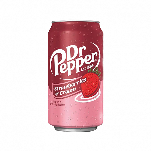 Напиток "DR.PEPPER" Strawberries&Cream газ. 355 мл. ж/б. 641