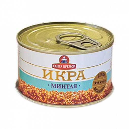 Икра "САНТА БРЕМОР" Минтая Деликатесная Люкс 130-150 гр. ж/б.