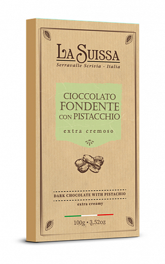 Шоколад "LA SUISSA" Темный 52% с фисташковым кремом 100 гр.