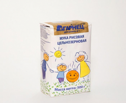 Мука рисовая "ГАРНЕЦ" Цельнозерновая б/глютена 500 гр. пак.