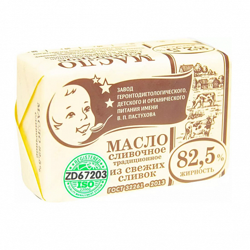 Масло "ПЕРВЫЙ ШОКОЛАТЬЕ" сливочное, традиц. 82,5% 180 гр. пач.