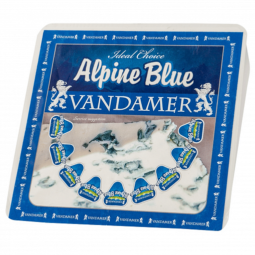Сыр "VANDAMER" Альпин Блю с голубой плесенью 50% 100 гр. уп.