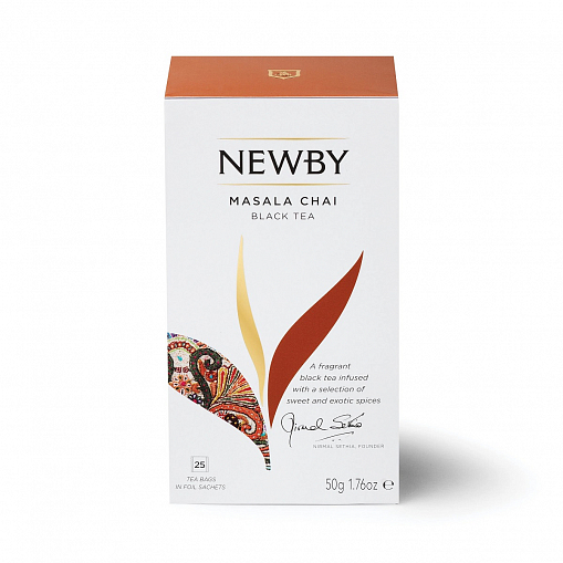 Чай "NEWBY" черный 25*2 гр. Масала в пакетиках картон