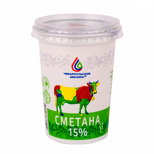 Сметана "ЧЕБАРКУЛЬ" _ 15 % 500 гр. пл/б