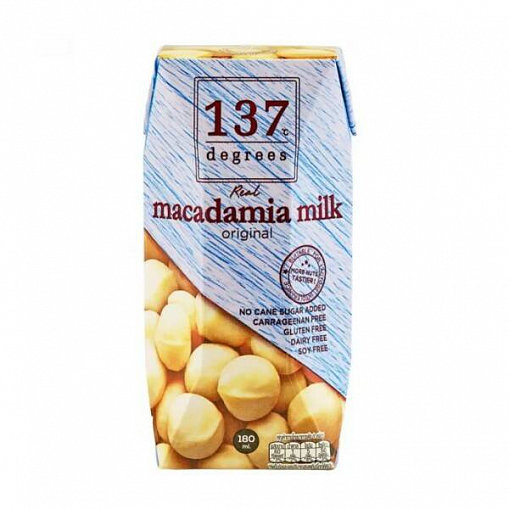 Молоко "137 DEGREES" из ореха макадамии, обогащ. вит. и кальц. 180 мл. т/пак.