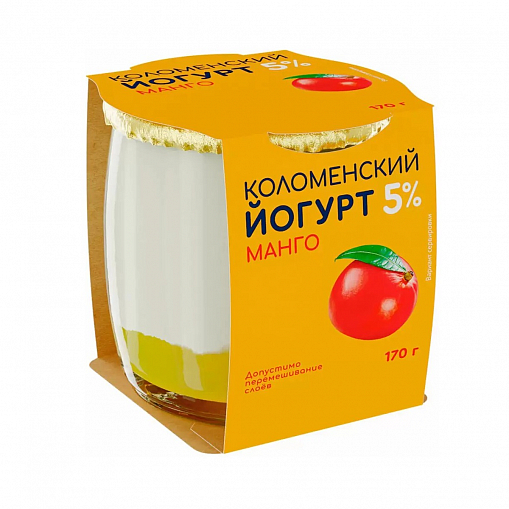 Йогурт "КОЛОМЕНСКОЕ" Манго 5% 170гр.