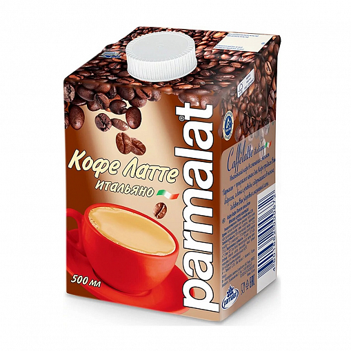 Коктейль "ПАРМАЛАТ" Молочный кофе латте 2,3% 500 мл. т/пак.