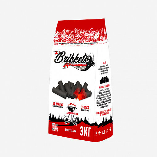 Брикеты "BRIKKETS" угольные 3 кг.