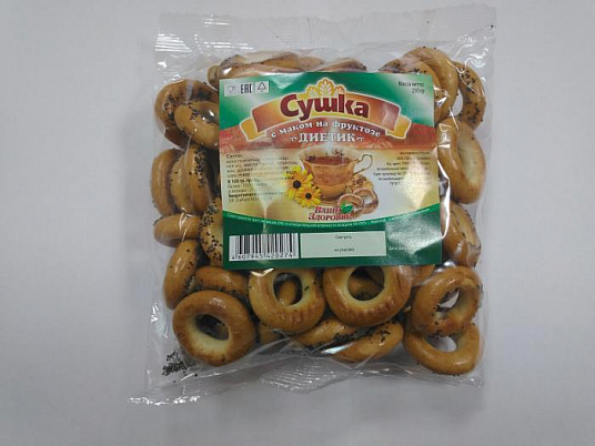 Сушка "ВАШЕ ЗДОРОВЬЕ" Диетик с маком на фруктозе 250 гр. уп.