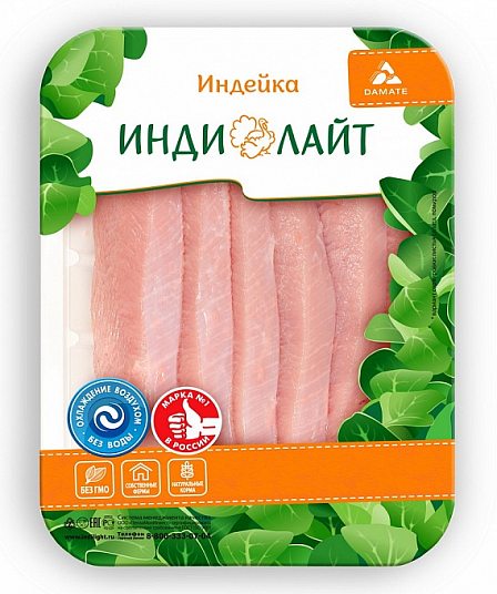 Котлета "ИНДИЛАЙТ" натуральная из мяса индейки охл. 500 гр. уп.