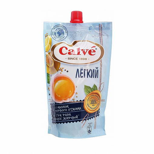 Соус "CALVE" Майонезный легкий 20% 230 гр. пак.