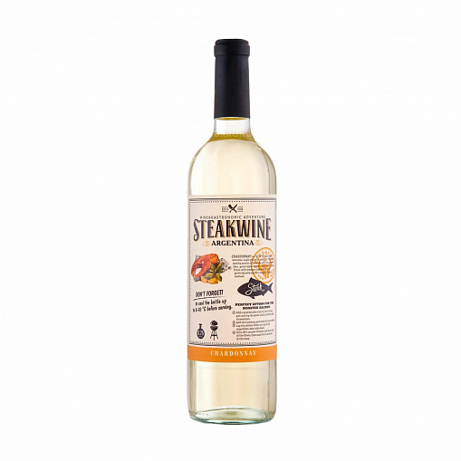 Вино "СТЕЙКВАЙН" Шардоне (Мендоса) бел. п/сух. 12,5% 0,75 л. ст/б.