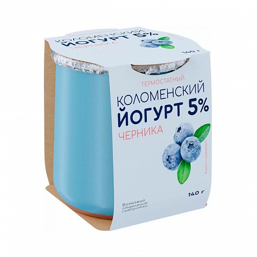 Йогурт "КОЛОМЕНСКОЕ" термостатный черника 5% 140гр.    керам/ст