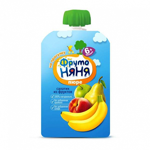 Пюре "ФРУТО-НЯНЯ" 90 гр. Салатик из фруктов пауч