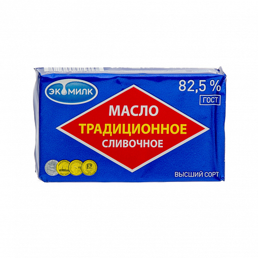 Масло "ЭКОМИЛК" Традиц. сливочное 82,5% 180 гр. пач.