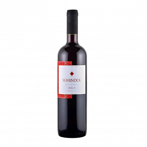 Вино "СУХИНДОЛ"  Мерло красное сух. 9-12% 0,75 л. ст/б.