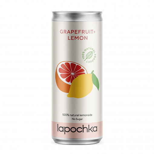 Лимонад "LAPOCHKA" Грейпфрут Лимон 0,33 л. ж/б. _