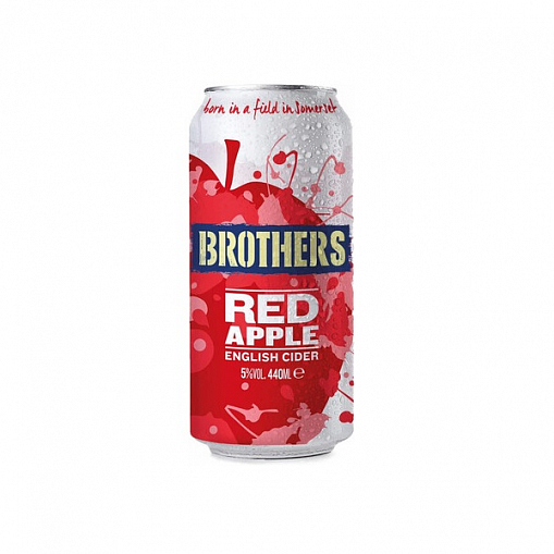 Сидр "BROTHERS" Red Apple игристый п/сл. 5% 0,44 л. ж/б.