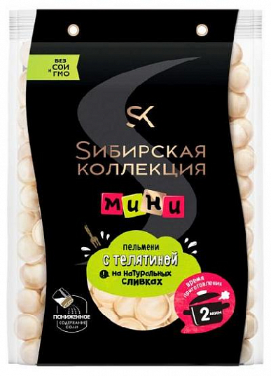 Пельмени "СИБИРСКАЯ КОЛЛЕКЦИЯ" Мини с телятиной 700 гр. уп.