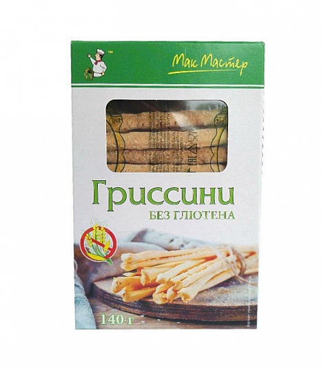 Гриссини "МАКМАСТЕР"   без глютена 140 гр. кор.