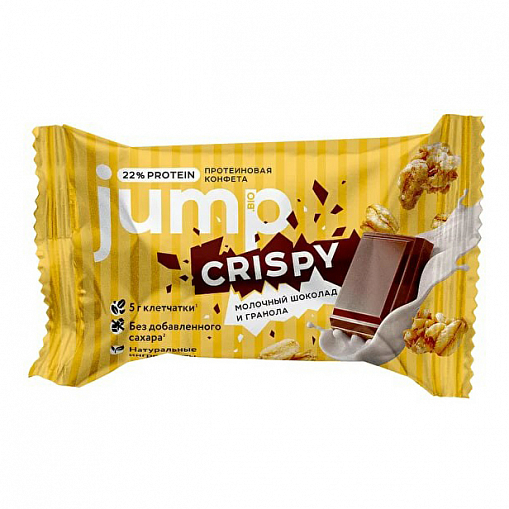 Конфета протеиновая "JUMP" Crispy Мол. шок. и гранола 30 гр. уп. JС12364
