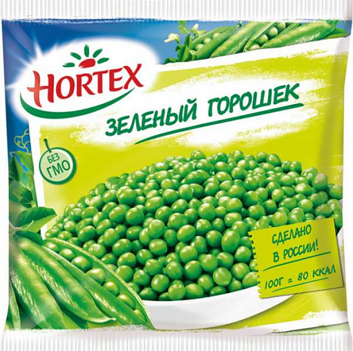 Горошек "HORTEX" Зеленый 400 гр. пак.