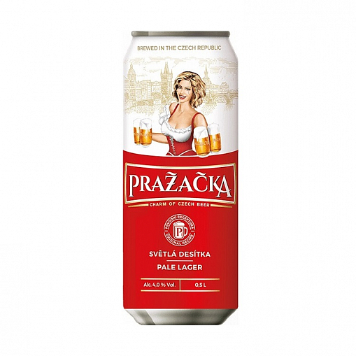 Пиво "ПРАЖЕЧКА" Светлое 4% 0,5 л. ж/б.