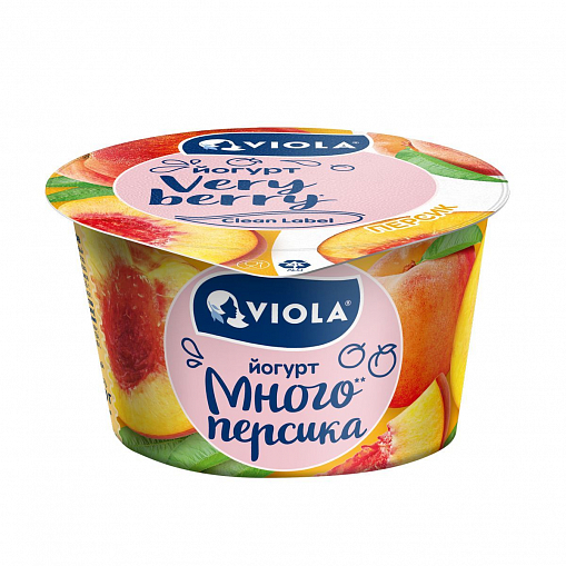 Йогурт "VIOLA" Very berry Персик 2,6 % 180 гр. пл/б