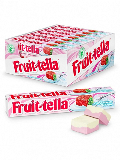 Жеват. конфеты "FRUIT-TELLA" Клубничный йогурт 41 гр.