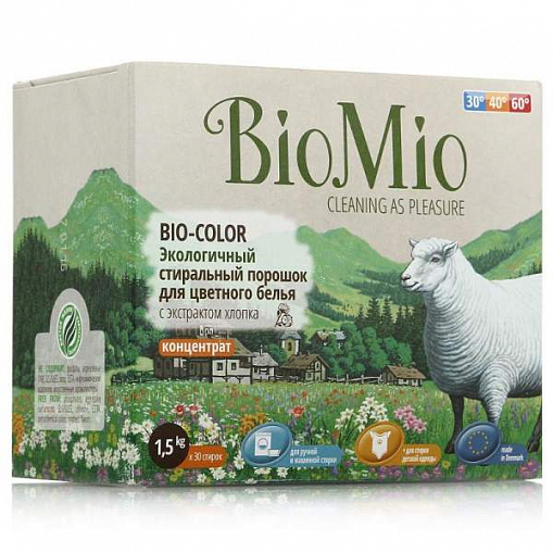 Стирал. порошок "BioMio" Эколог. д/ цв.белья 1,5 кг. кор.