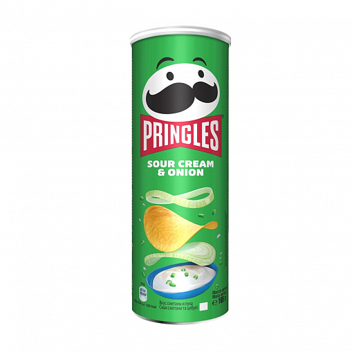 Чипсы "PRINGLES" Сметана-лук 150-165 гр. туба