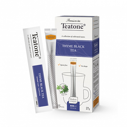Чай "TEATONE" черный 15*1,8 гр. Чабрец в стиках картон