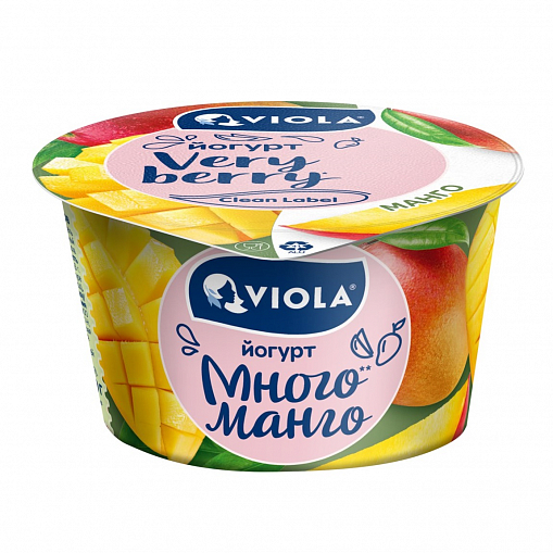 Йогурт "VIOLA" Very berry Манго 2,6% 180 гр. пл/б.
