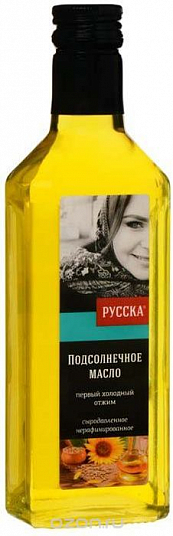 Масло "РУССКА" Подсолнечное сыродав. нерафин. 250мл ст/б.
