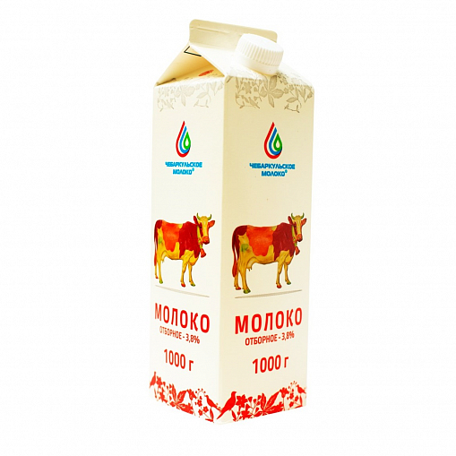 Молоко "ЧЕБАРКУЛЬ" Отборное 3,8% 1 л. т/пак.