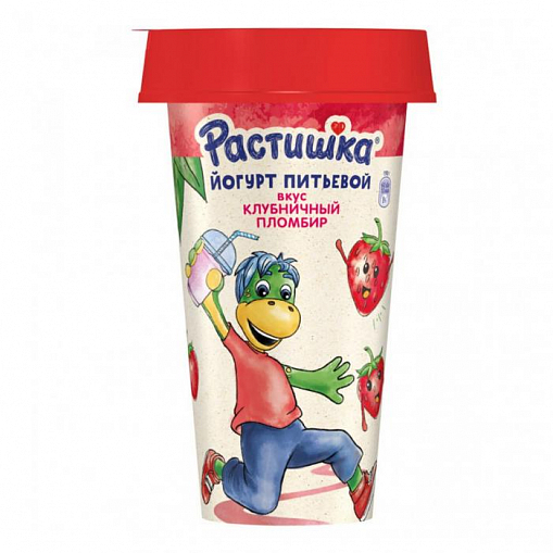 Йогурт "РАСТИШКА" Клубничный пломбир 2,8% 190 гр. пл/ст.