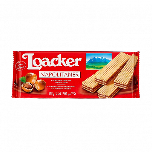 Вафли "LOACKER" Хруст. с лесным орехом 175 гр. пак.