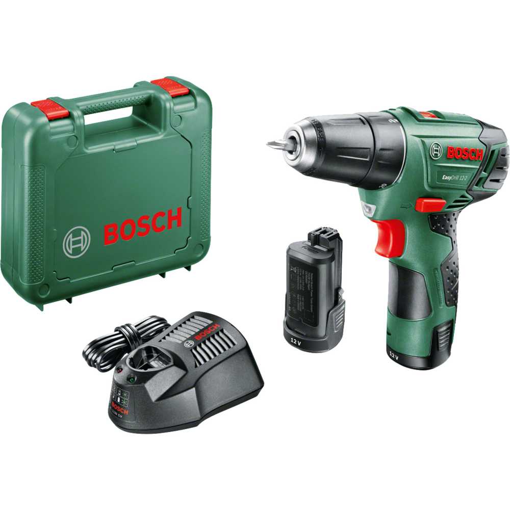 CORDED DRILLS BOSCH CORDLESS SCREWDRIVER WITH TWO BATTERIES LITHIUM ION 12V 2.5AH EASYDRILL12 2