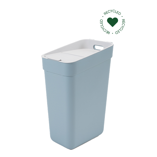 INDOOR TRASH BINS CURVER READY TO COLLECT WASTE SEPARATION BIN 30L SMOKEY GREY LIGHT GREY 626196