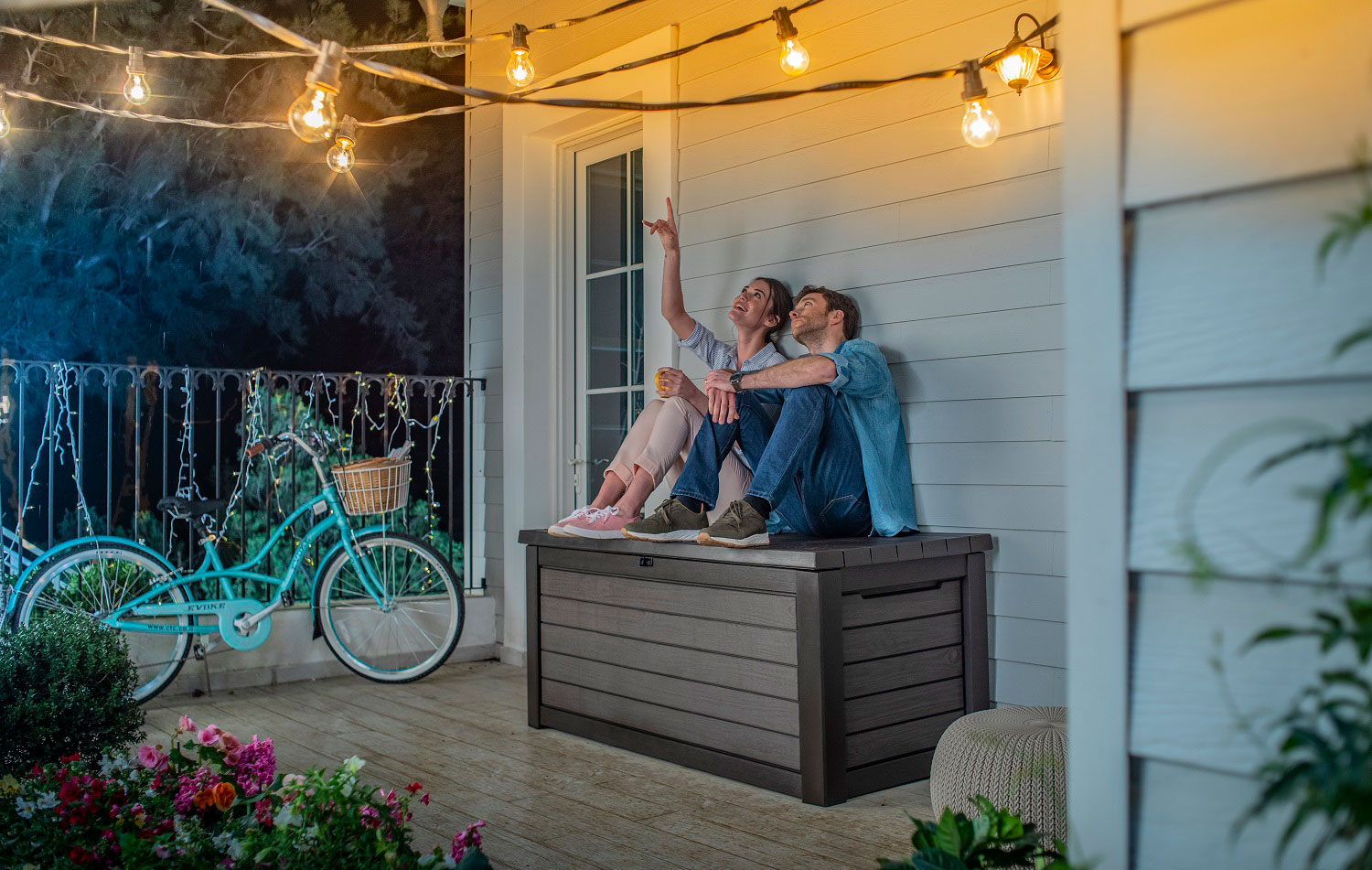 GARDEN STORAGE BOXES KETER BRUSHWOOD GARDEN STORAGE BOX 454L RESIN