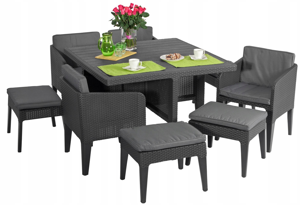 Keter columbia 4 seater outdoor dining set graphite shop