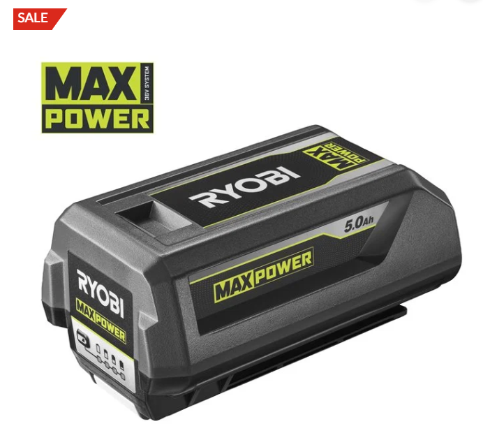RYOBI BATTERIES CHARGERS RYOBI 36V MAX POWER 5.0AH LITHIUM ION BATTERY RY36B50B