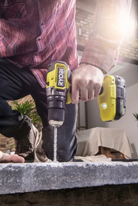 CORDLESS DRILLS RYOBI ONE 18V BRUSHLESS CORDLESS PERCUSSION HAMMER DRILL DRIVER WITH BATTERIES RPD18C 220S