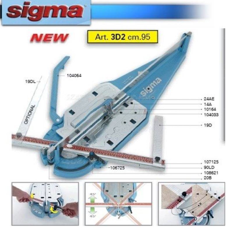 MANUAL TILE CUTTERS SIGMA MANUAL TILE CUTTER 95CM SERIE 3 003D4